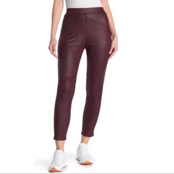 Free People Pants - Free People Midnight Vegan Suede Wine Leggings Size M